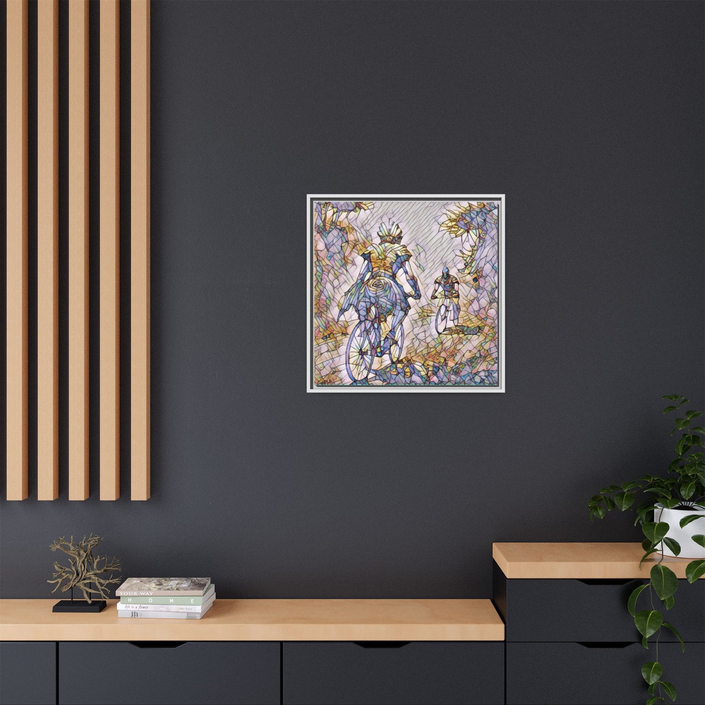Cycling Art Print — Framed Matte Canvas Wall Art