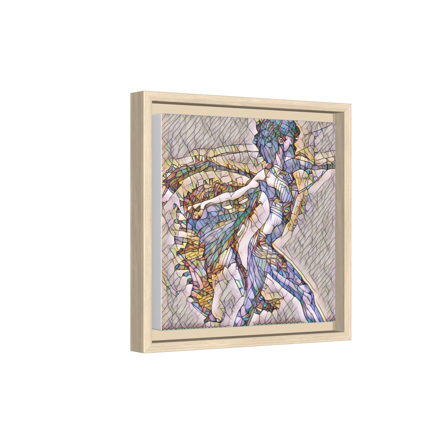 Abstract Stained-Glass Dancer Framed Canvas Art