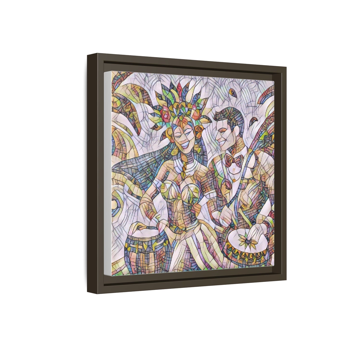 Carnival Samba Dancers Framed Canvas Art — Colorful Brazilian Festival Wall Decor