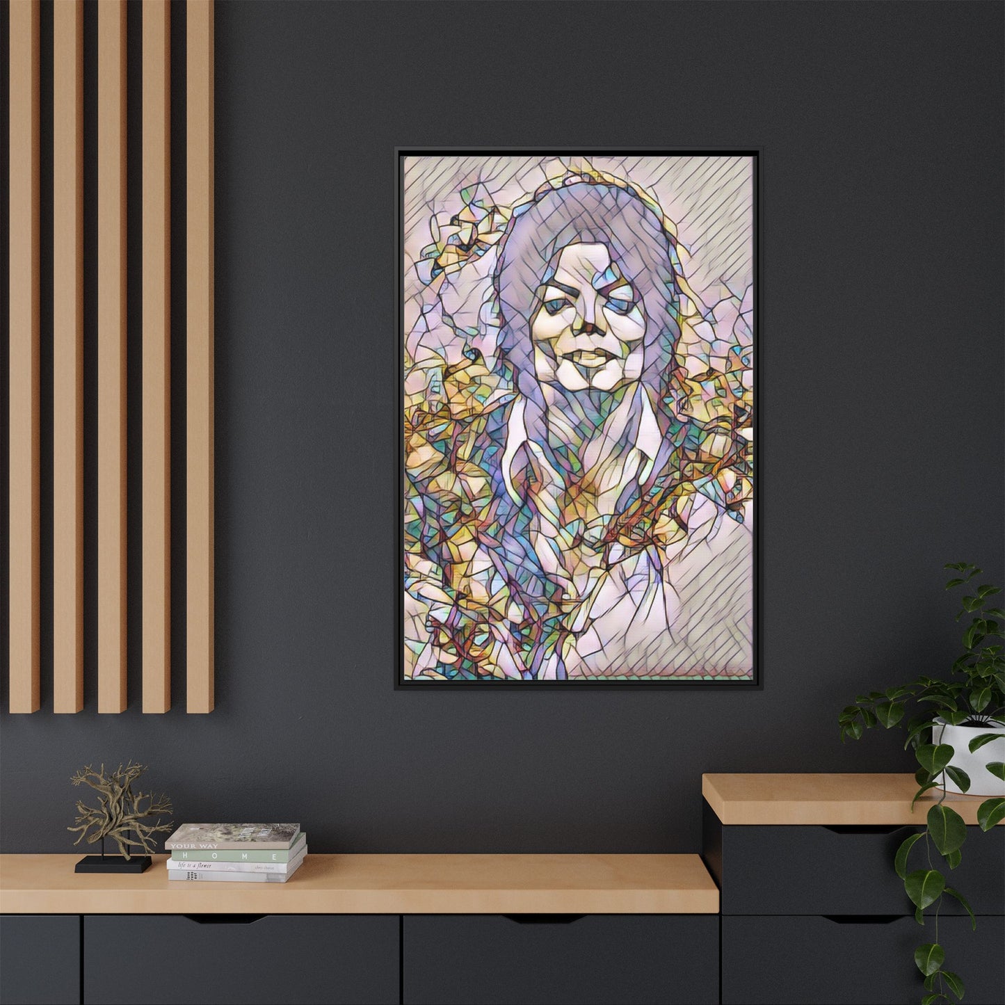 Abstract Stained-Glass Portrait Matte Canvas (Framed)