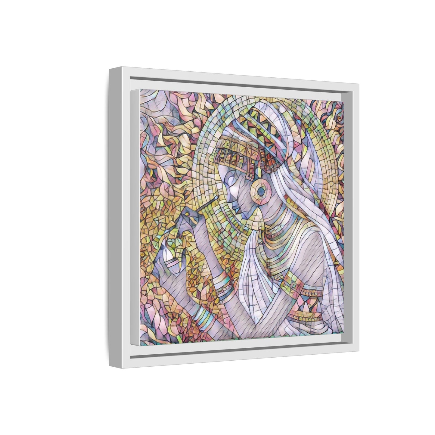 Egyptian Goddess Stained-Glass Matte Canvas (Framed)