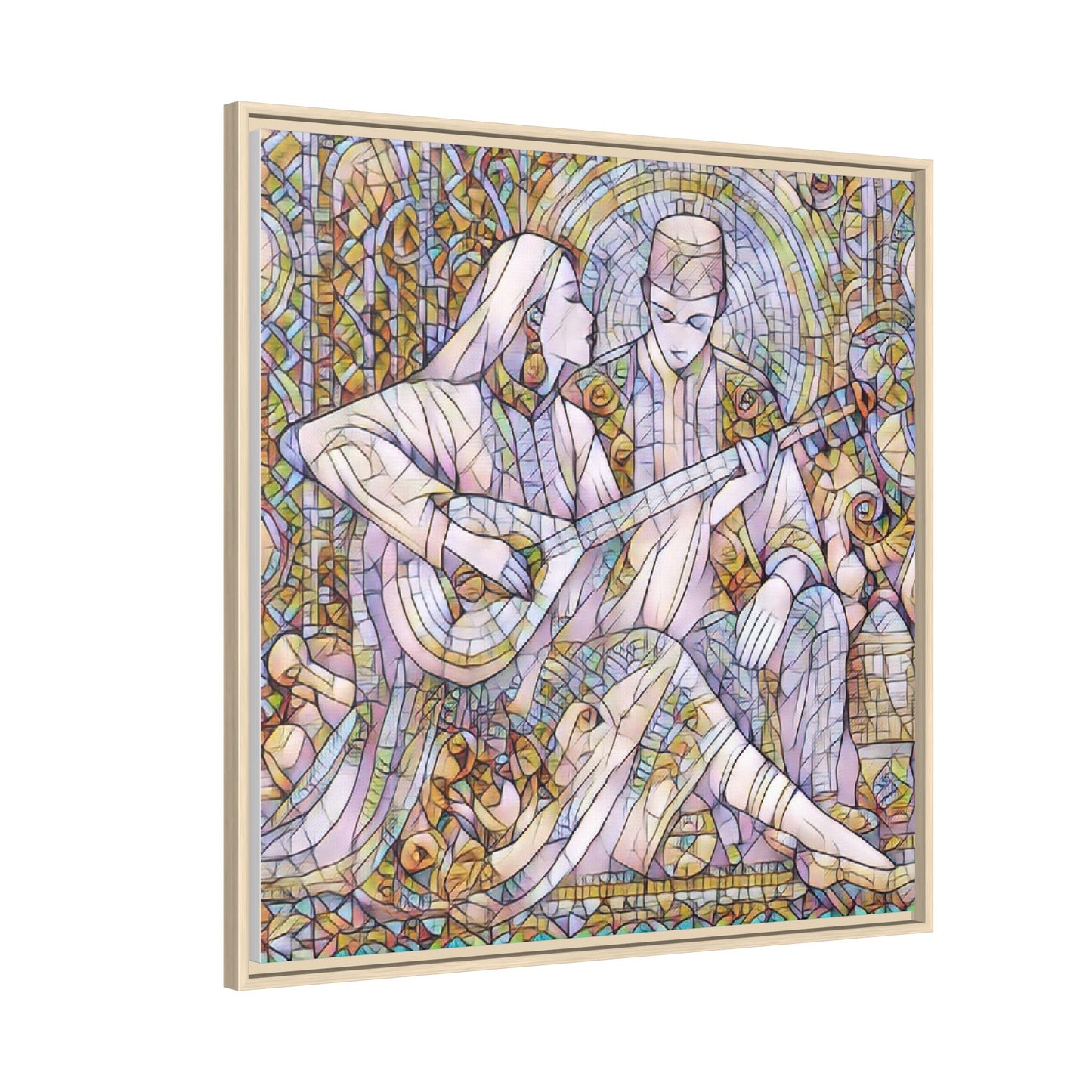 Love Song Serenade - Framed Canvas Wall Art | Guitar Player Romantic Print