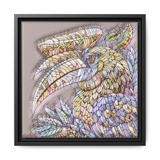 Stained-Glass Toucan Matte Framed Canvas Art