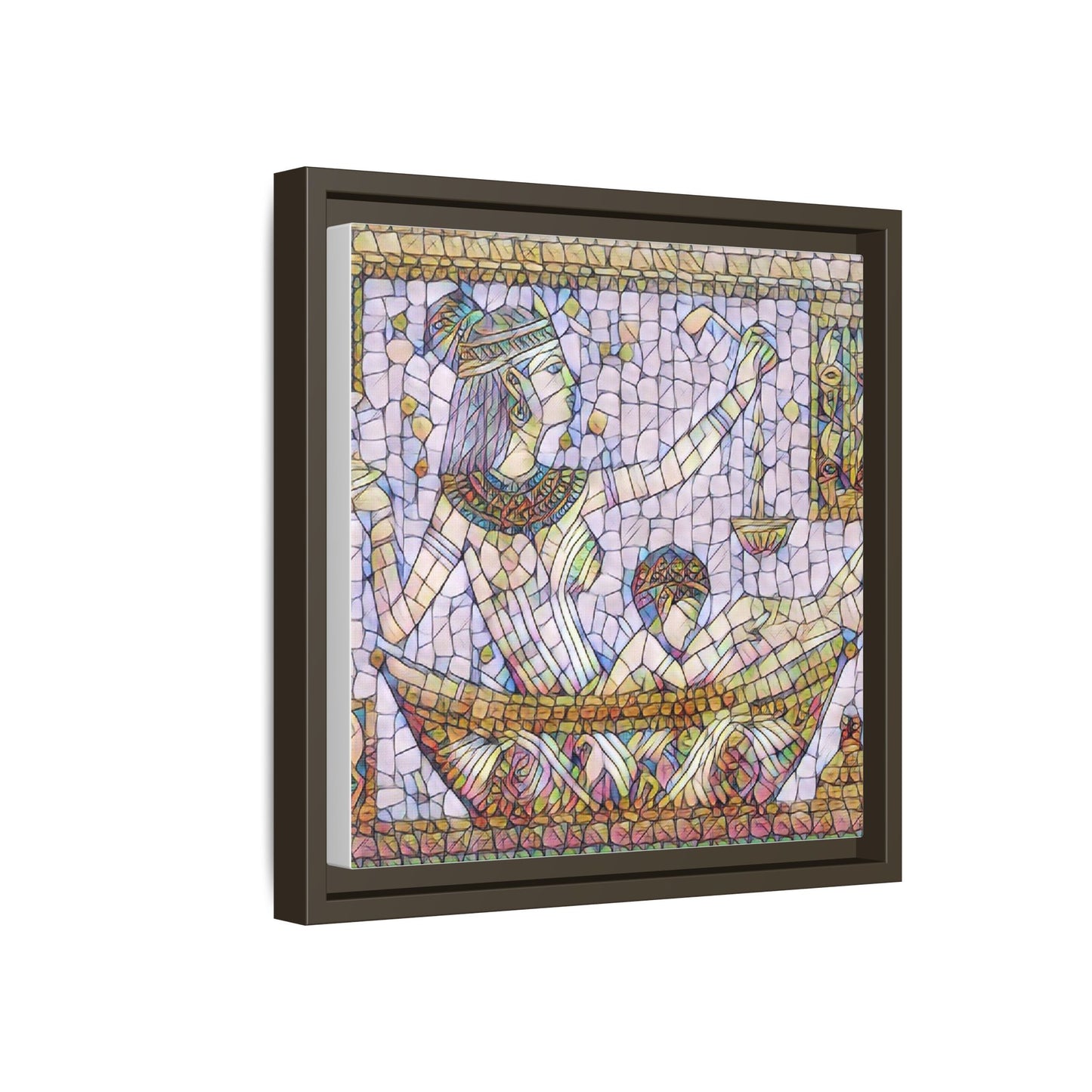 Egyptian Mosaic Goddess Matte Canvas Print (Framed)