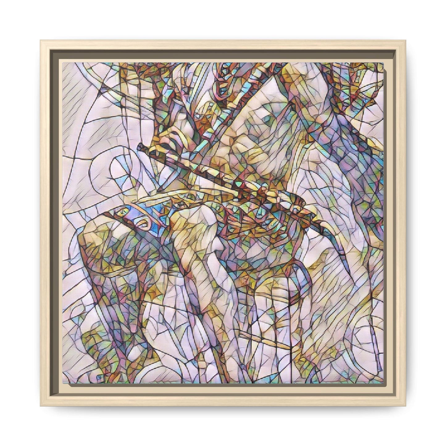 Framed Abstract Musician Canvas Art — Multi‑Color Jazz Saxophone Print