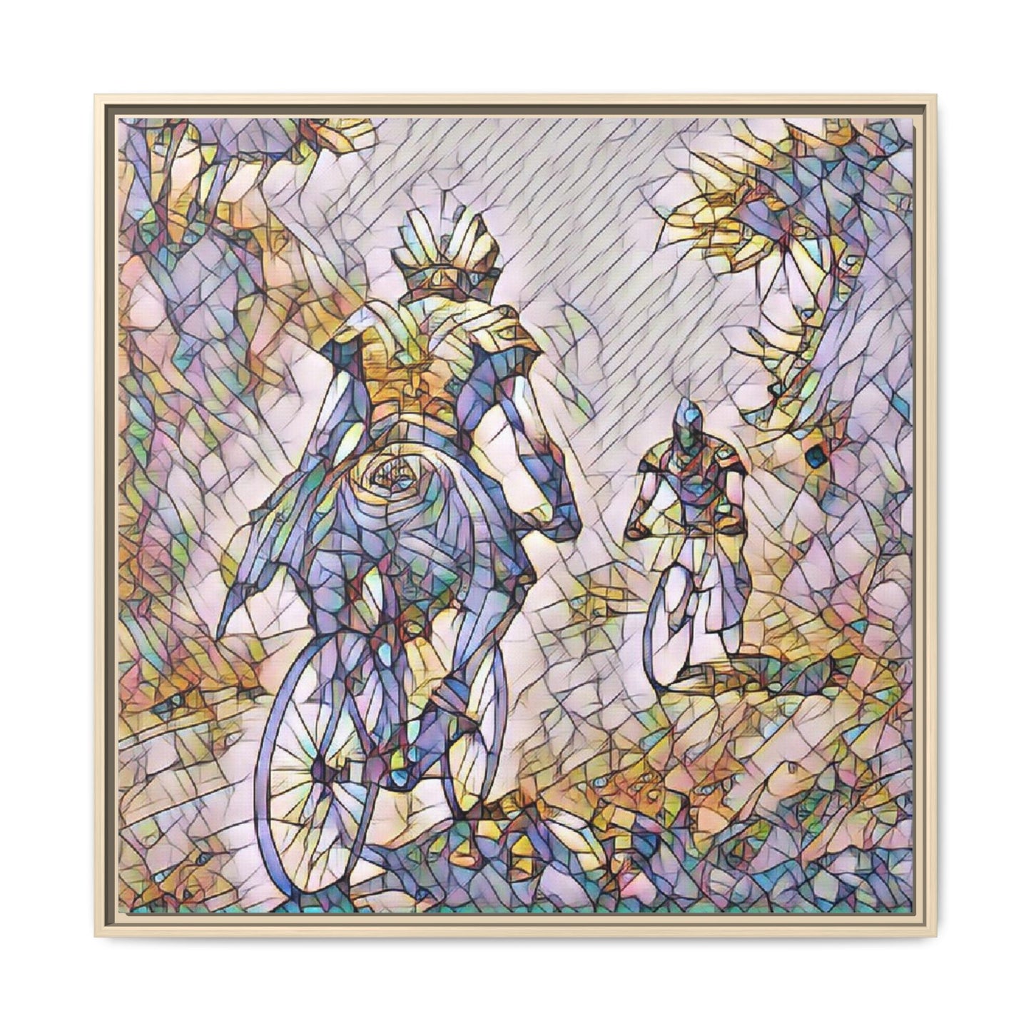 Cycling Art Print — Framed Matte Canvas Wall Art