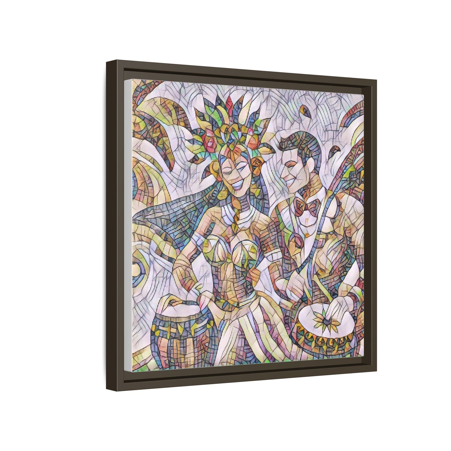 Carnival Samba Dancers Framed Canvas Art — Colorful Brazilian Festival Wall Decor