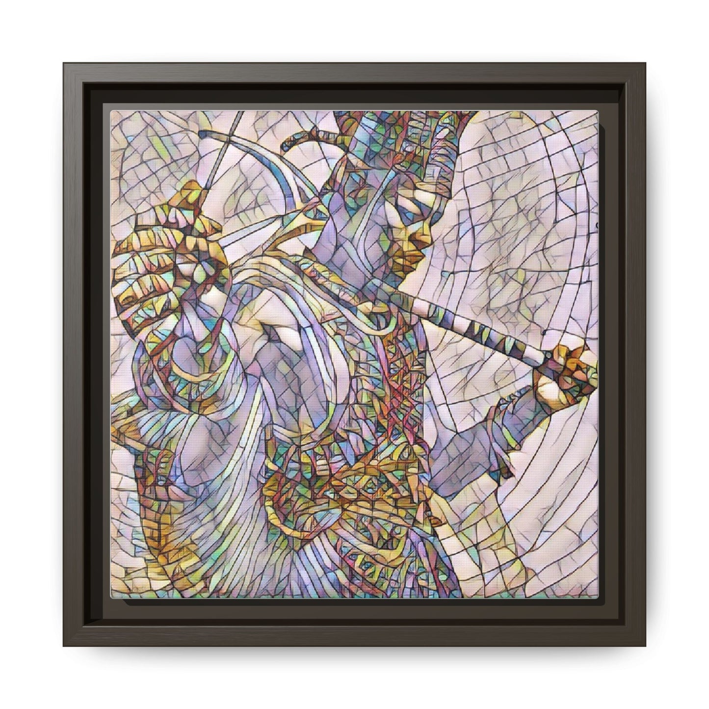 Egyptian God Mosaic Matte Canvas Framed Art
