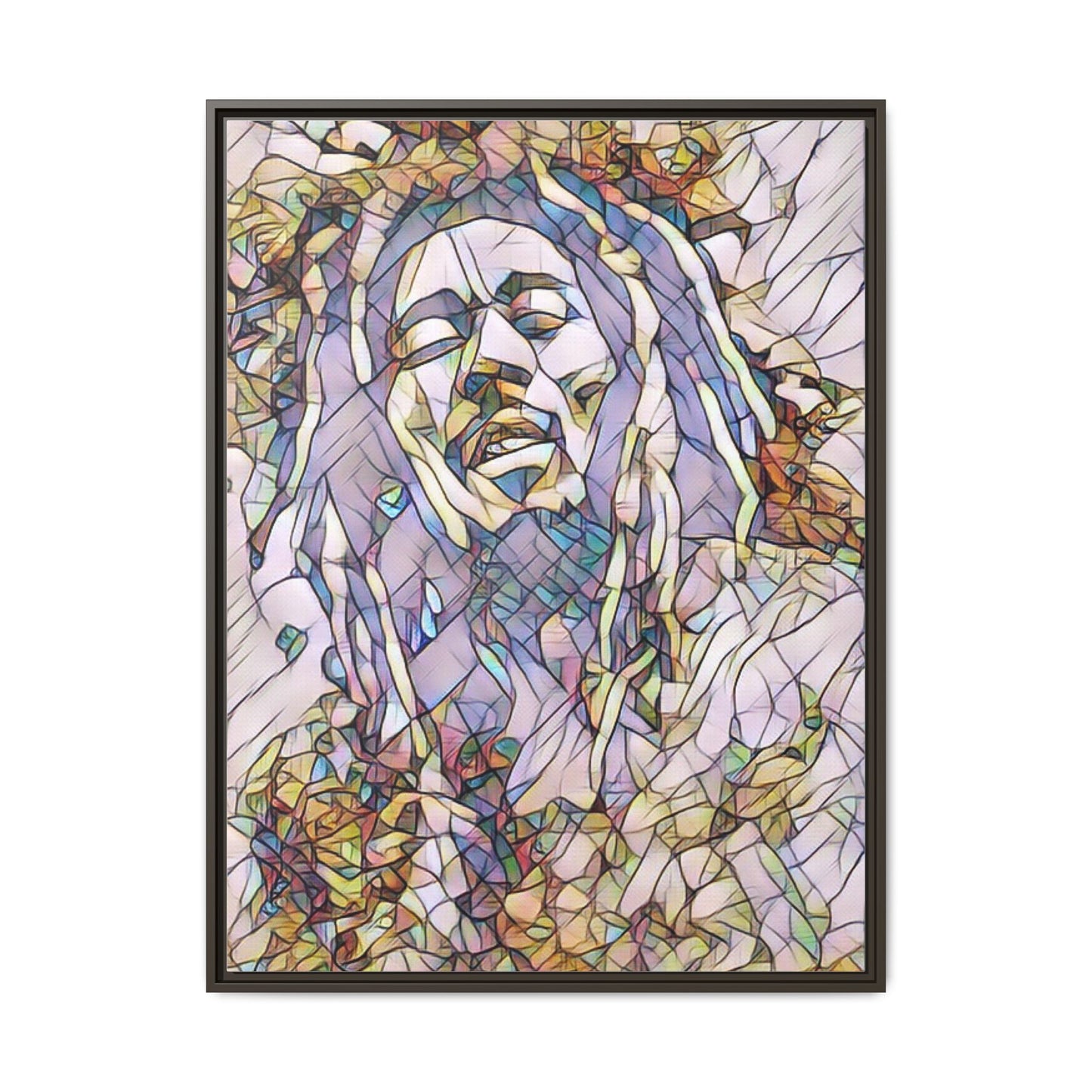 Abstract Multicolor Portrait Matte Canvas Framed Wall Art