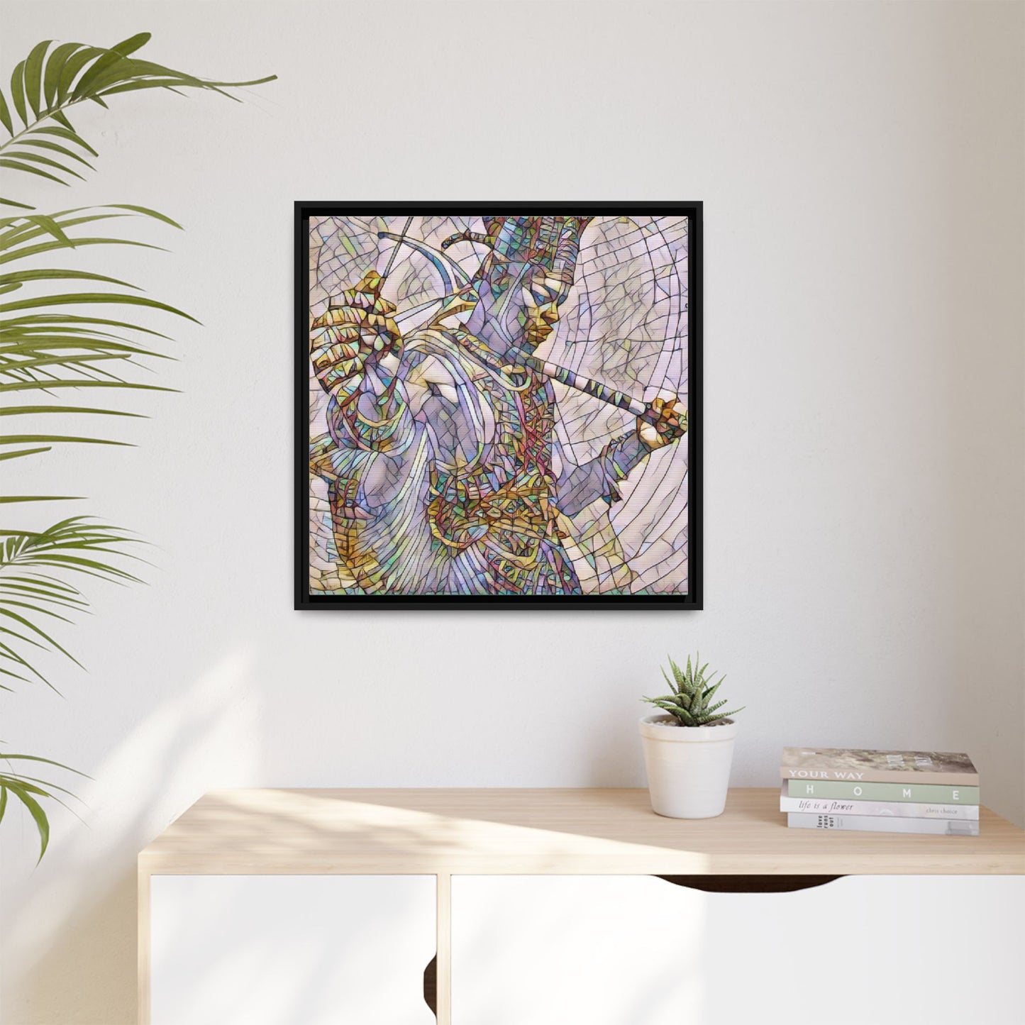 Egyptian God Mosaic Matte Canvas Framed Art
