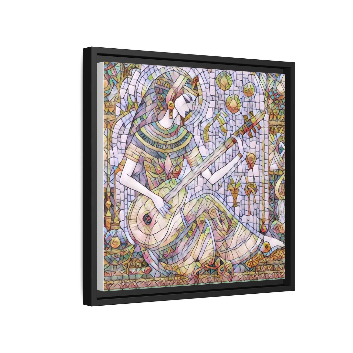 Egyptian Muse Mosaic Matte Canvas Framed Wall Art