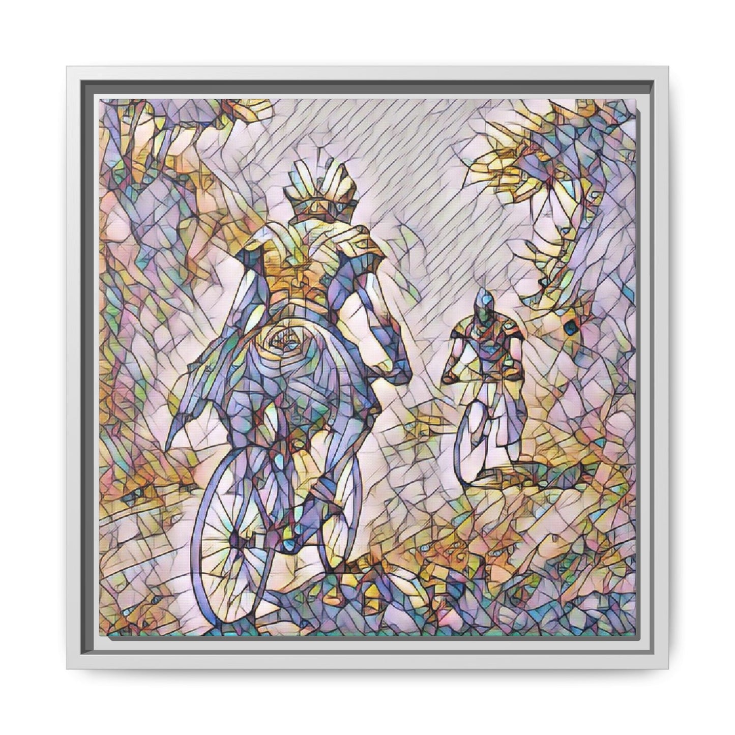 Cycling Art Print — Framed Matte Canvas Wall Art