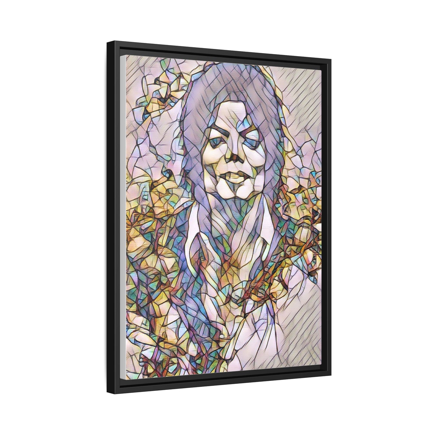 Abstract Stained-Glass Portrait Matte Canvas (Framed)