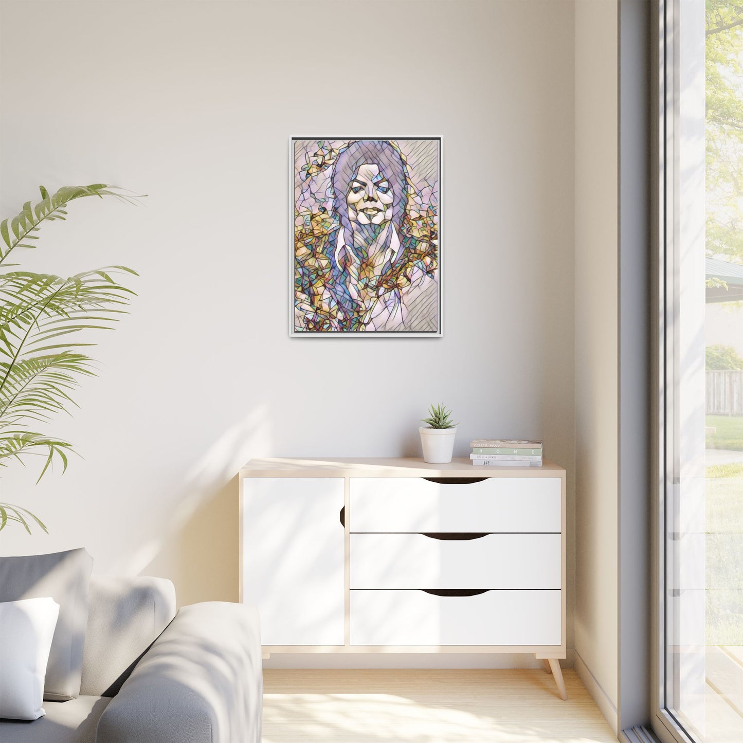 Abstract Stained-Glass Portrait Matte Canvas (Framed)