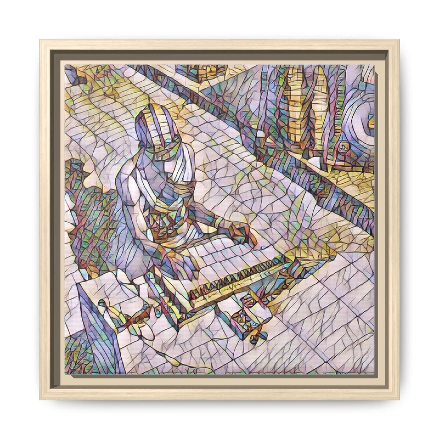 Abstract DJ Skateboarder Matte Framed Canvas – Colorful Urban Music Art Print
