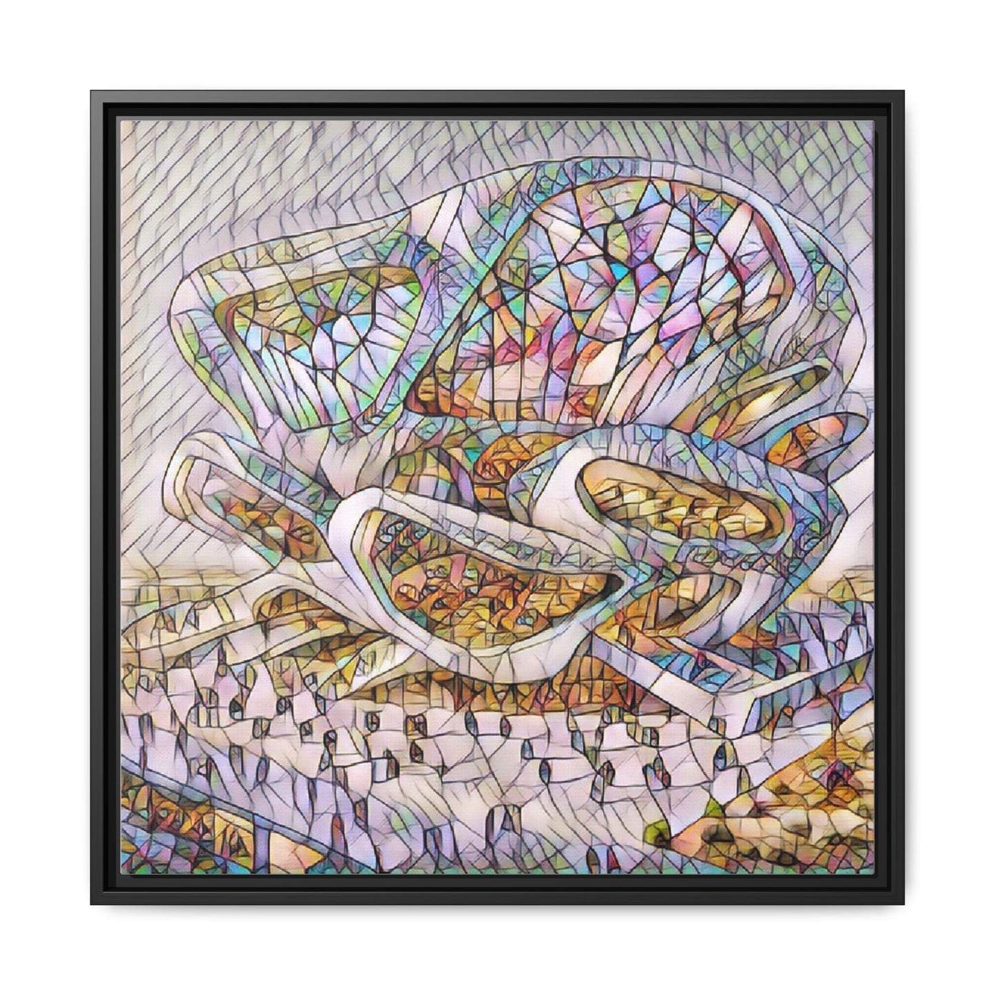Abstract Colorful Sculpture Matte Canvas Framed Wall Art