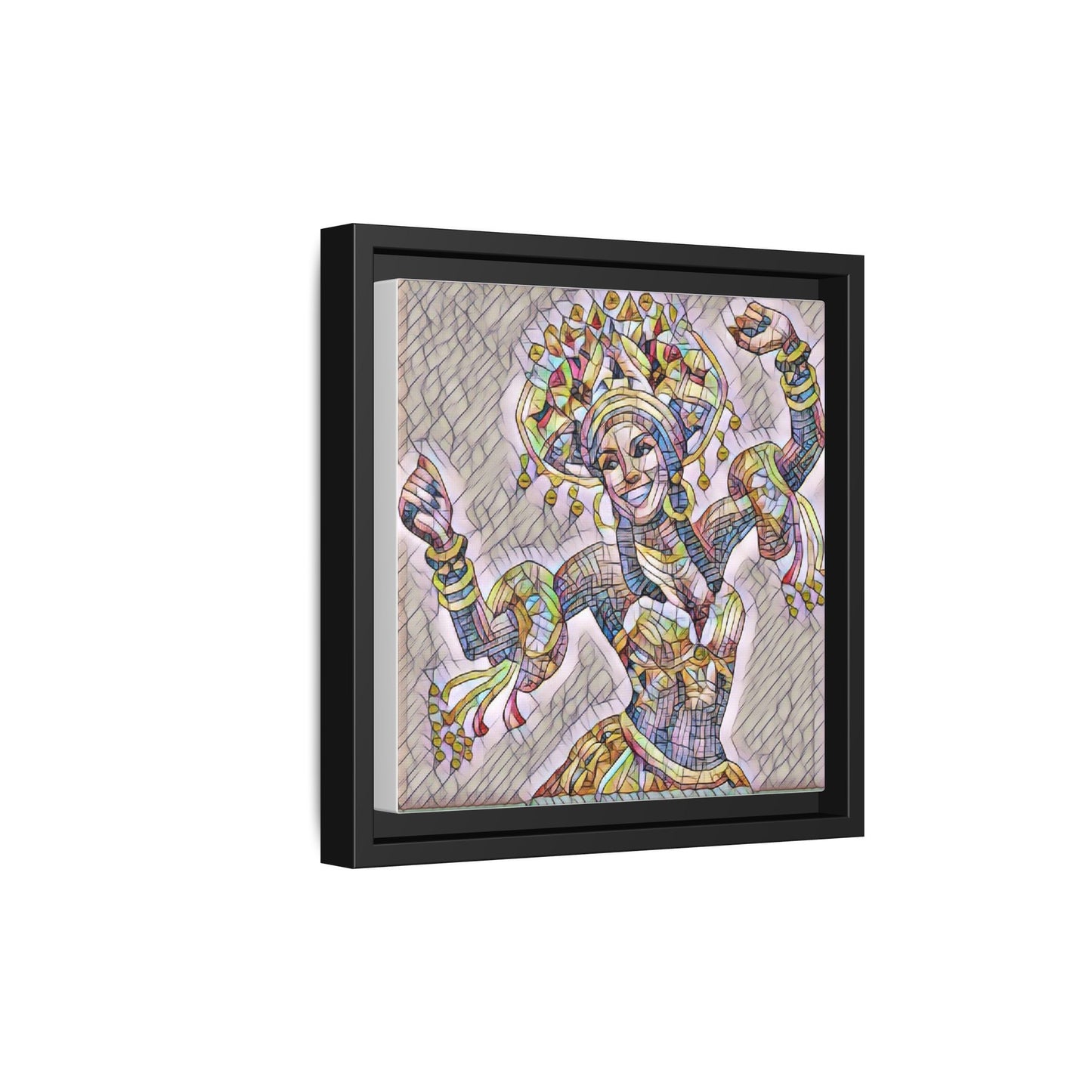 Framed Matte Canvas: Colorful Carnival Dancer Artwork – Vibrant Ethnic Dance Wall Art