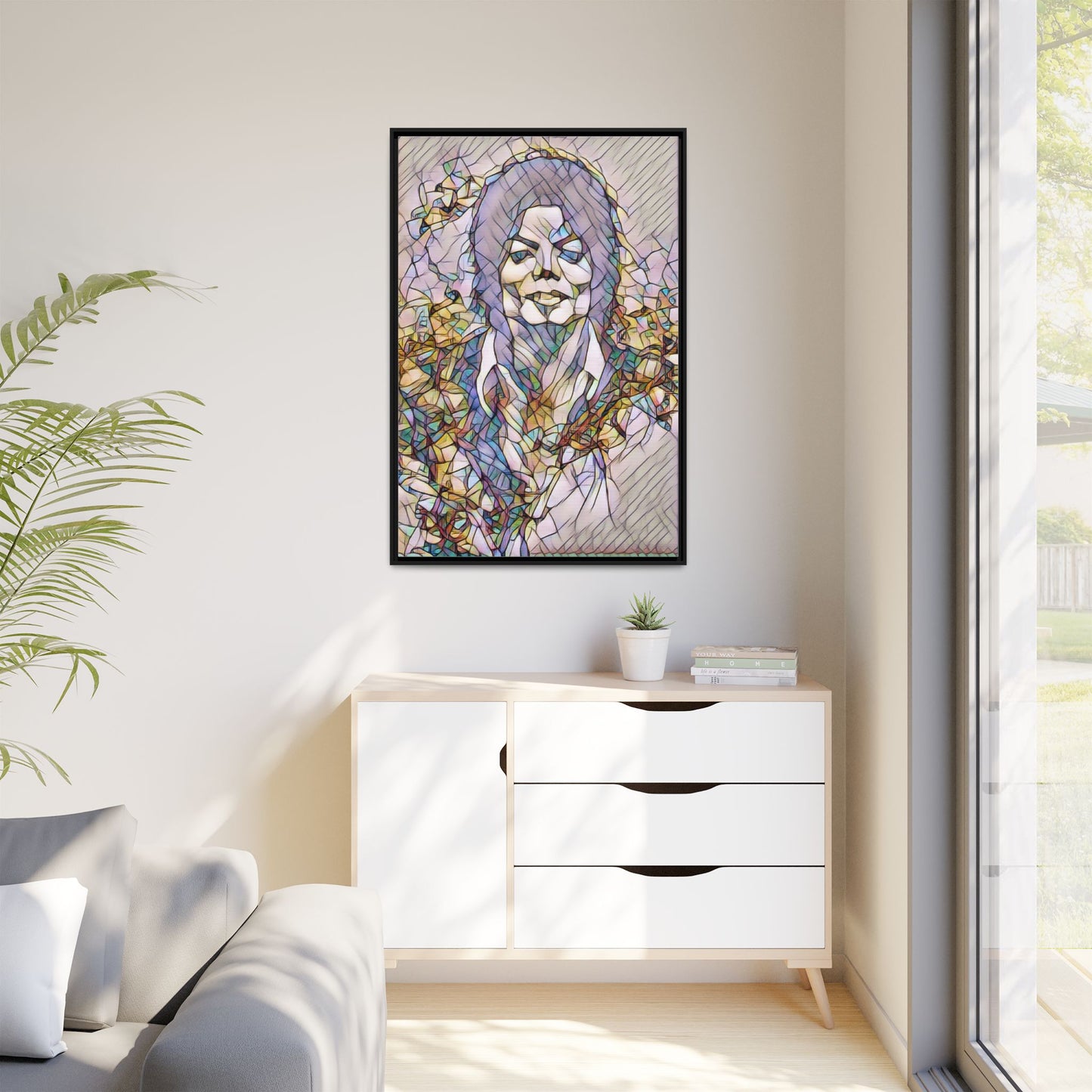 Abstract Stained-Glass Portrait Matte Canvas (Framed)