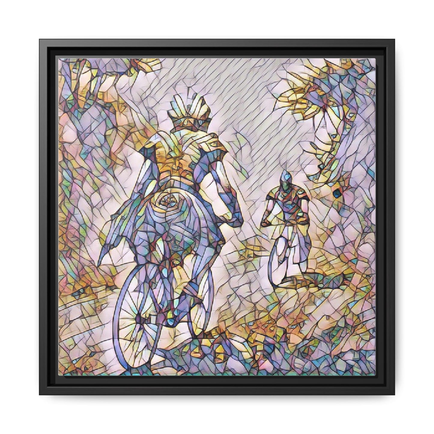 Cycling Art Print — Framed Matte Canvas Wall Art