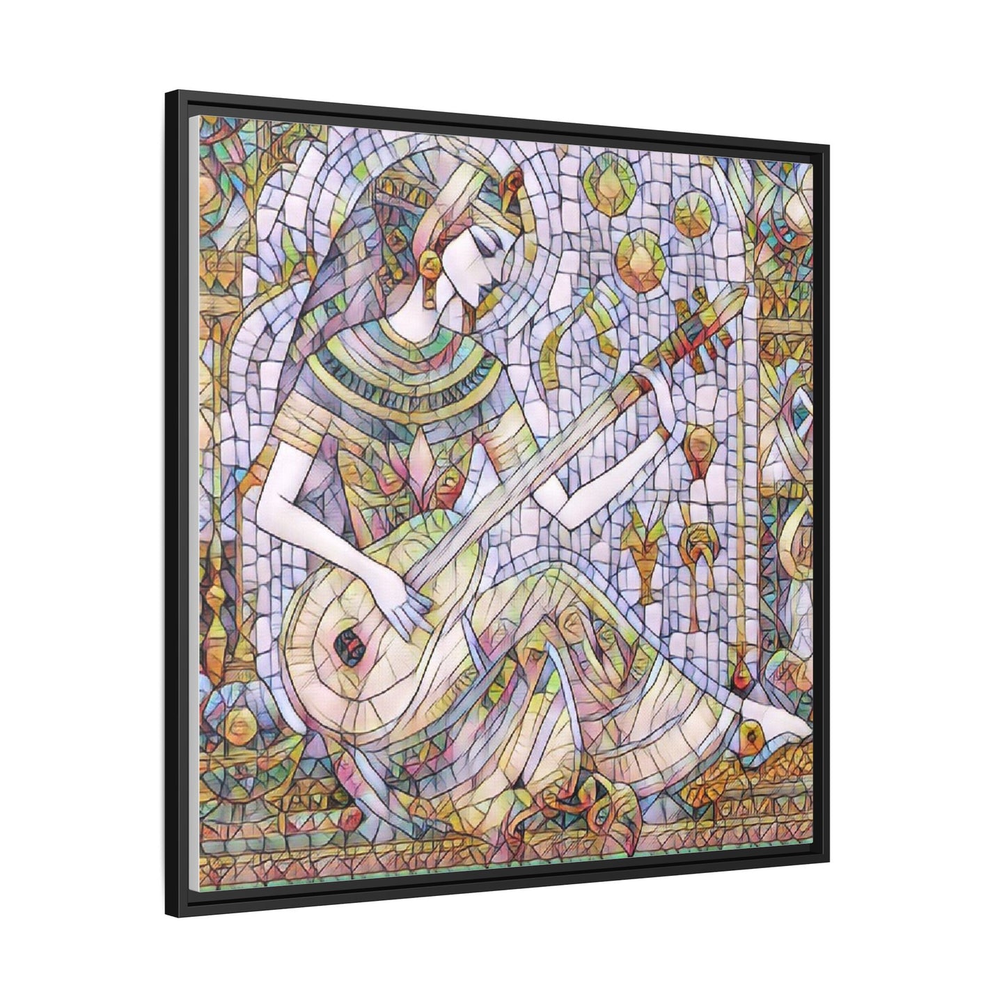 Egyptian Muse Mosaic Matte Canvas Framed Wall Art
