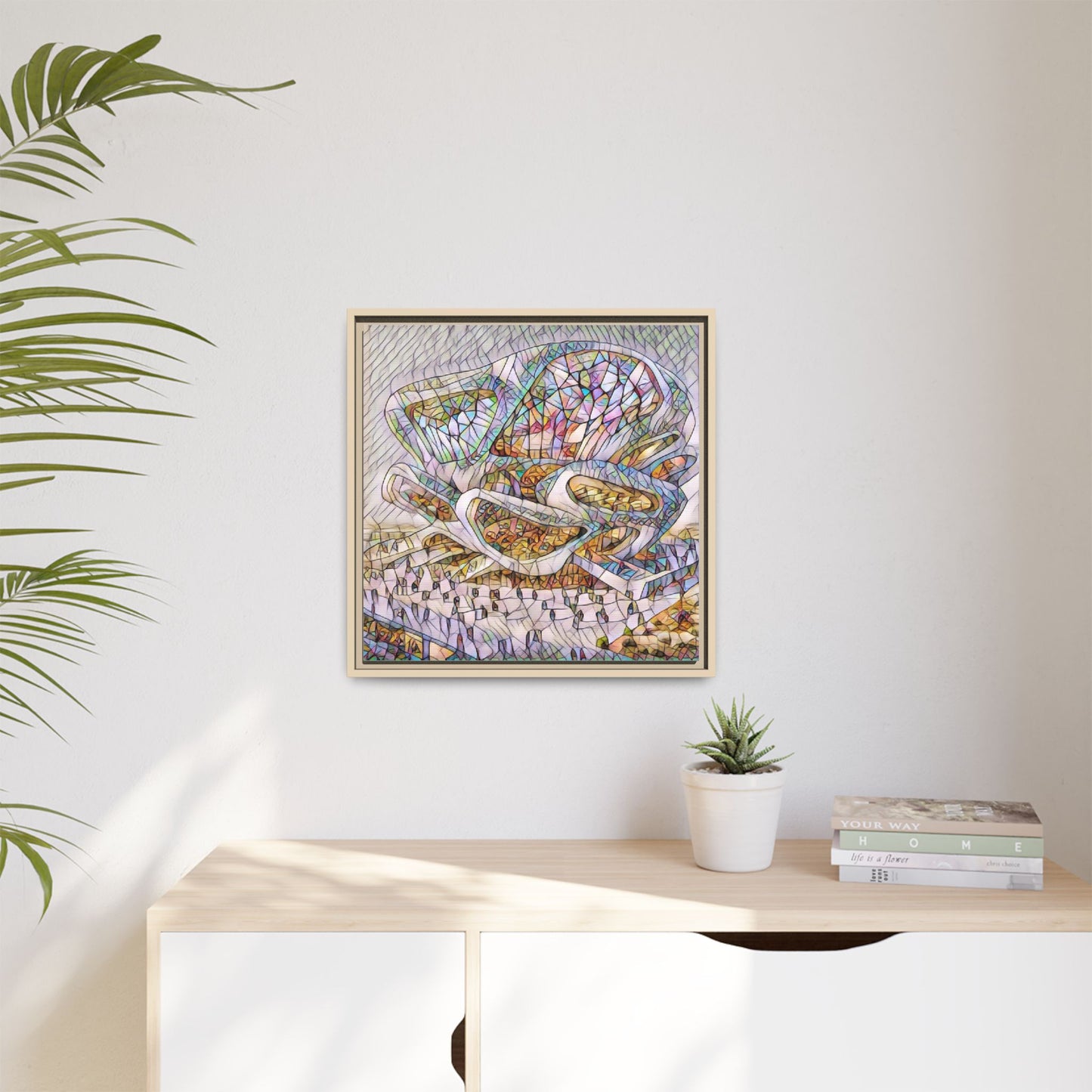 Abstract Colorful Sculpture Matte Canvas Framed Wall Art