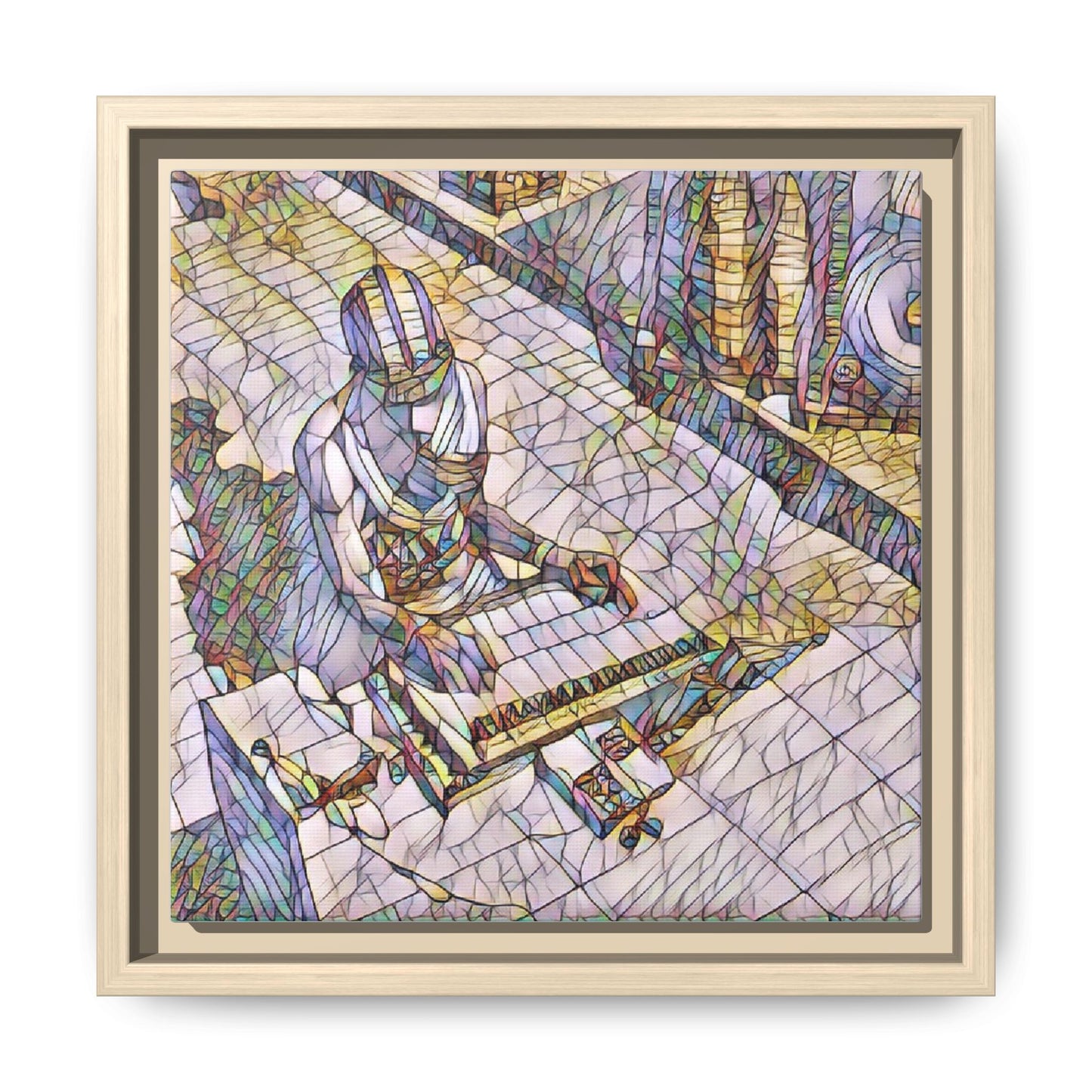 Abstract DJ Skateboarder Matte Framed Canvas – Colorful Urban Music Art Print