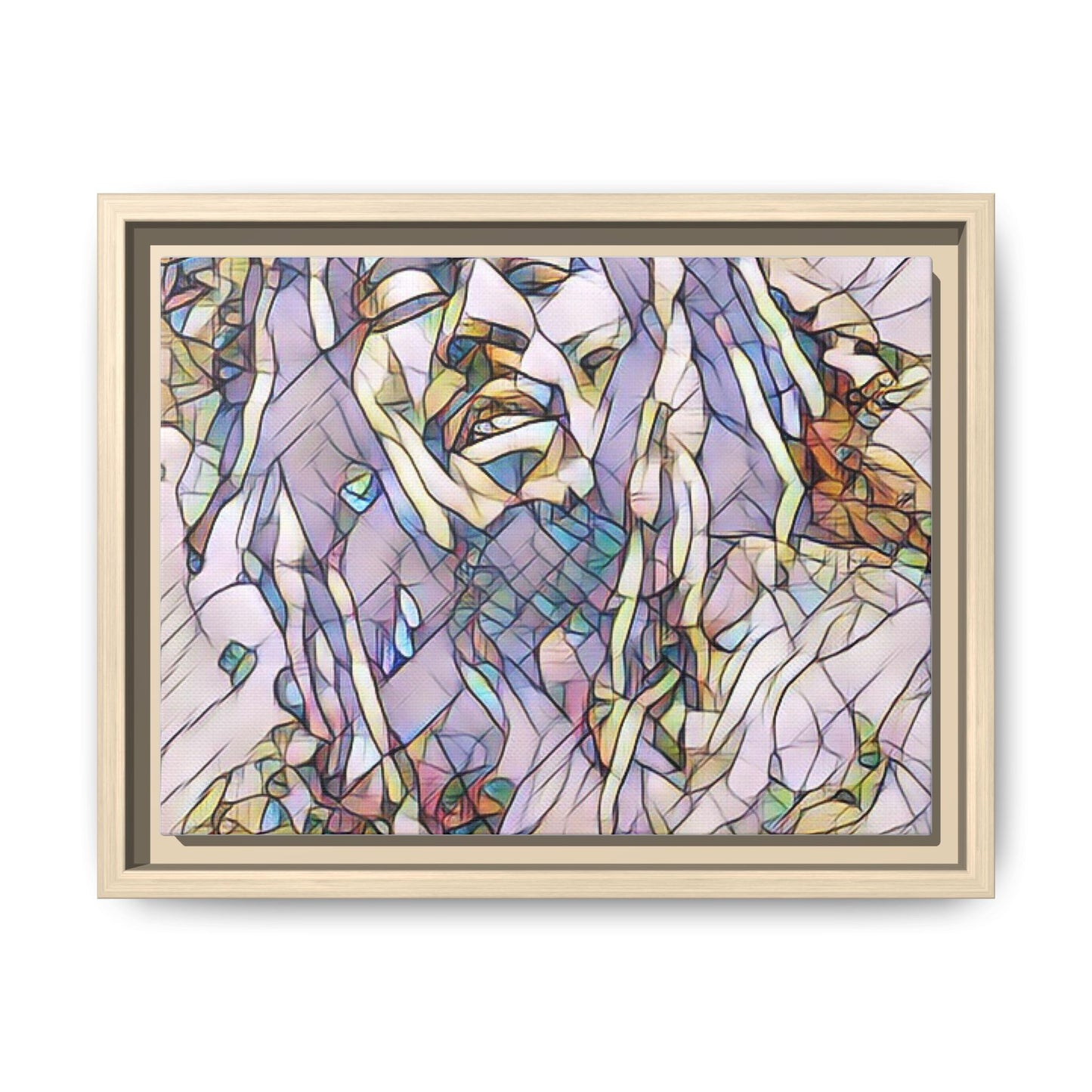 Abstract Multicolor Portrait Matte Canvas Framed Wall Art
