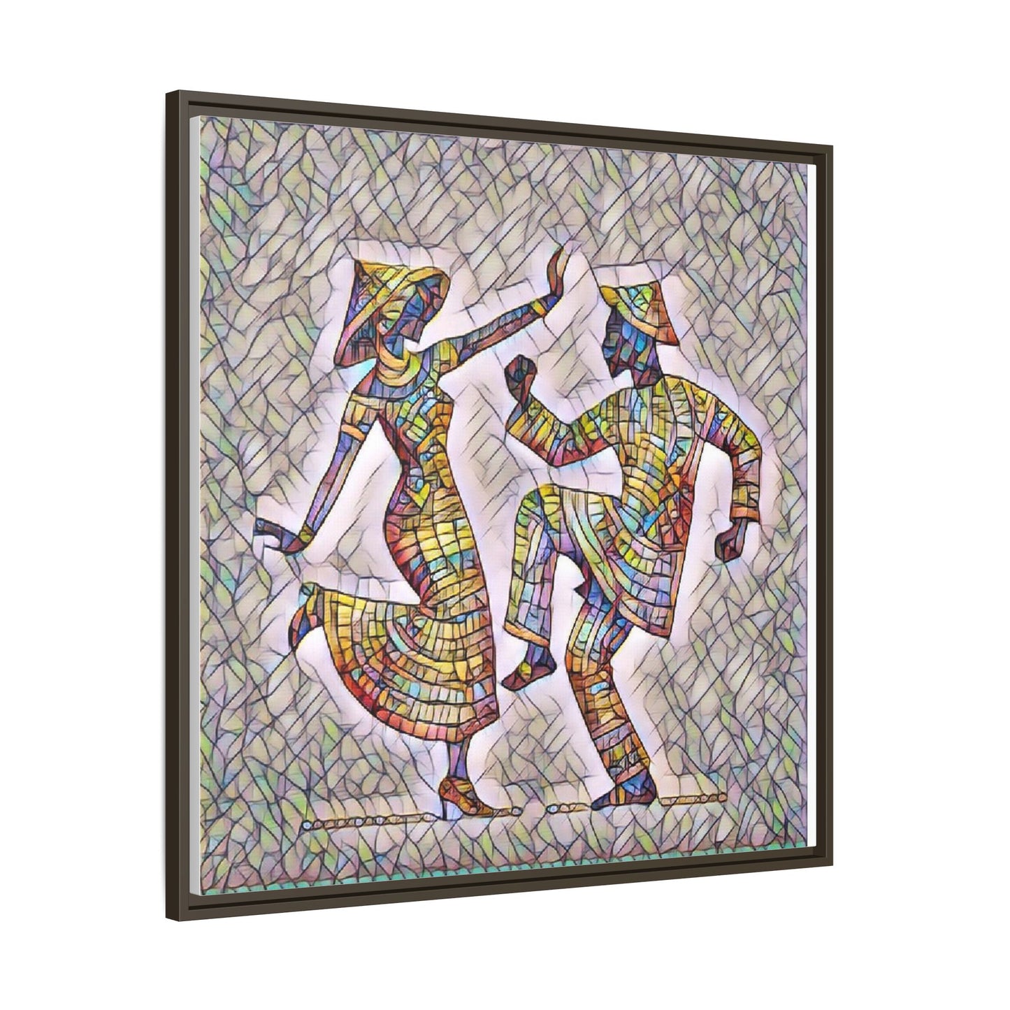Colorful Folk Dance Matte Canvas Print (Framed)