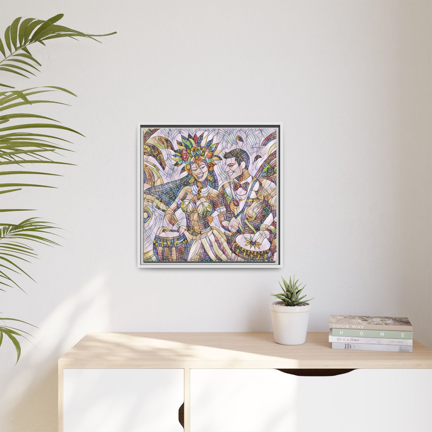 Carnival Samba Dancers Framed Canvas Art — Colorful Brazilian Festival Wall Decor