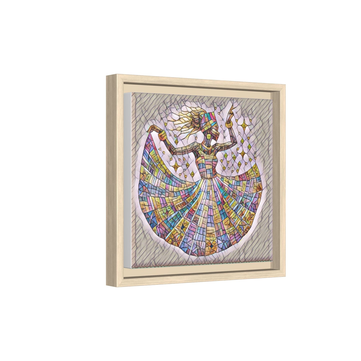 Colorful Mosaic Dance Framed Canvas Art