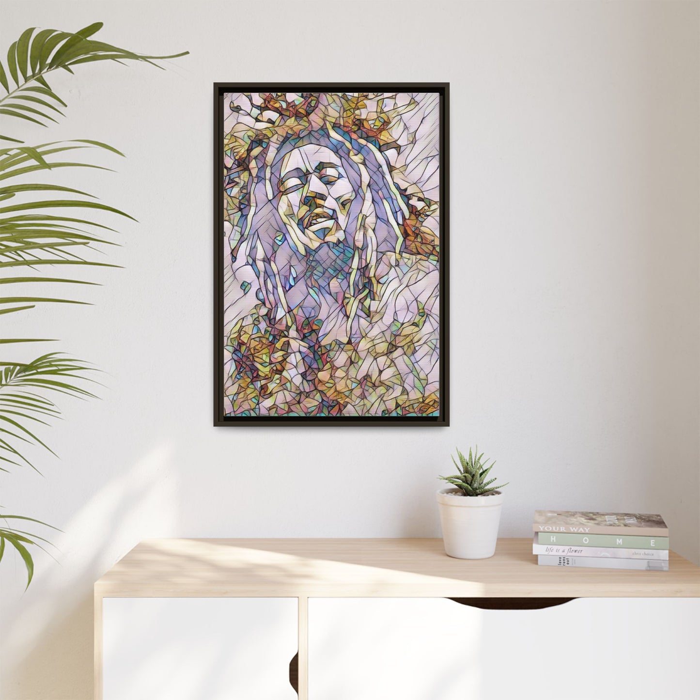 Abstract Multicolor Portrait Matte Canvas Framed Wall Art