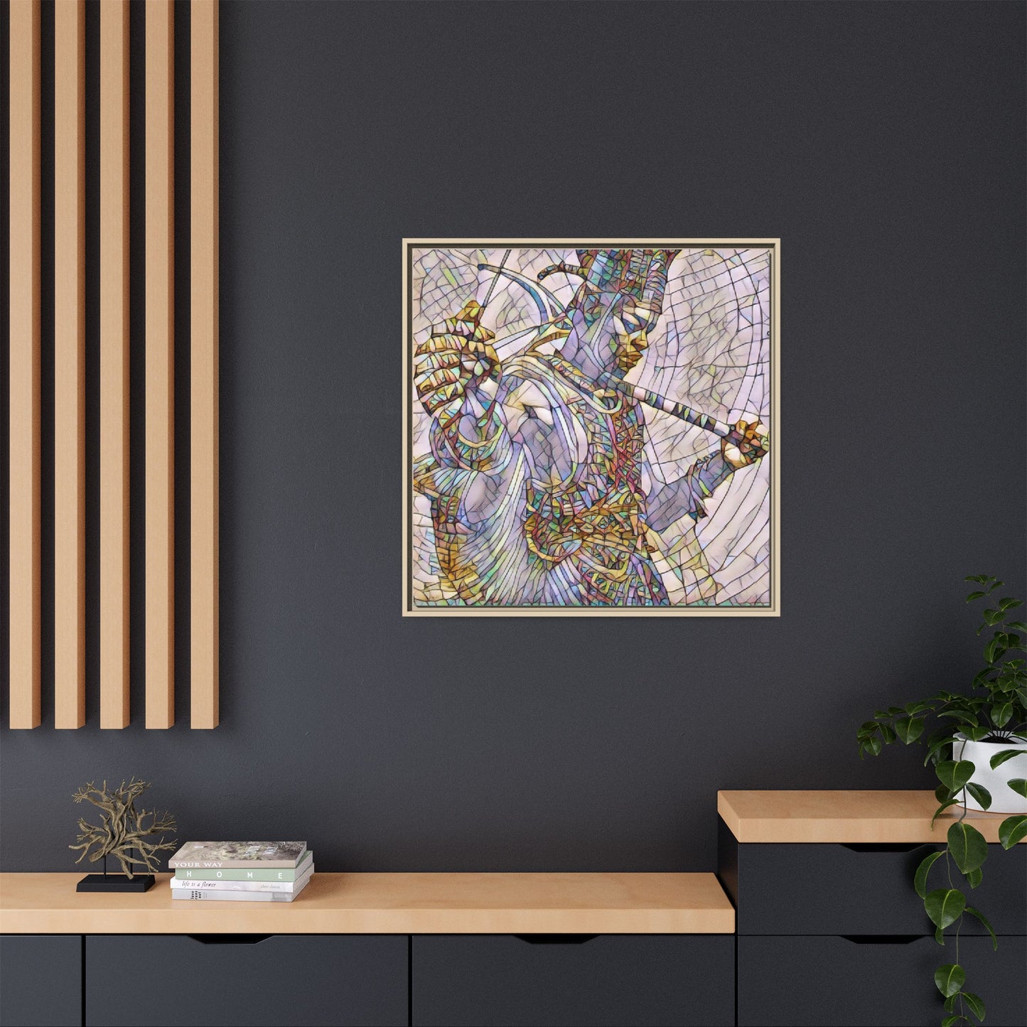 Egyptian God Mosaic Matte Canvas Framed Art