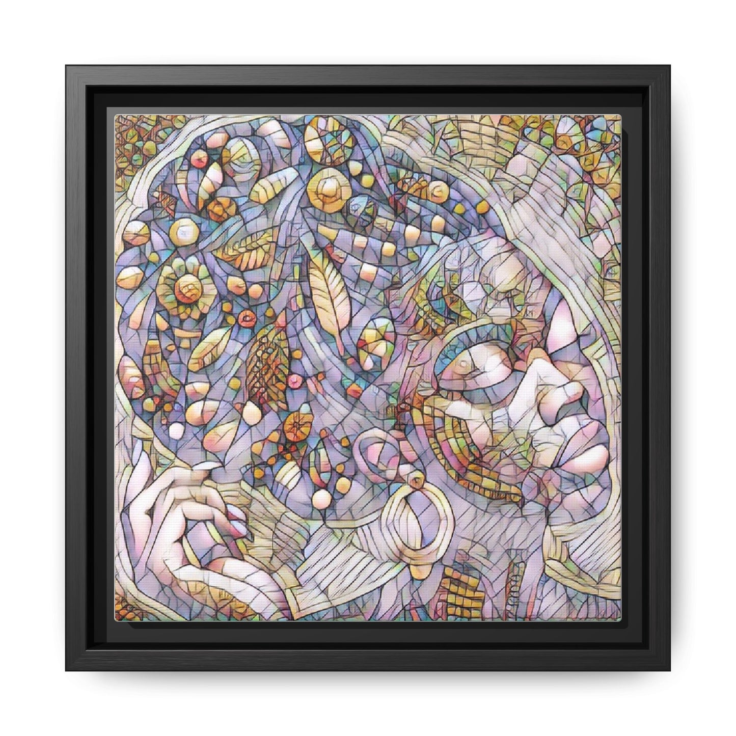 Bohemian Mosaic Woman Matte Canvas Framed Wall Art