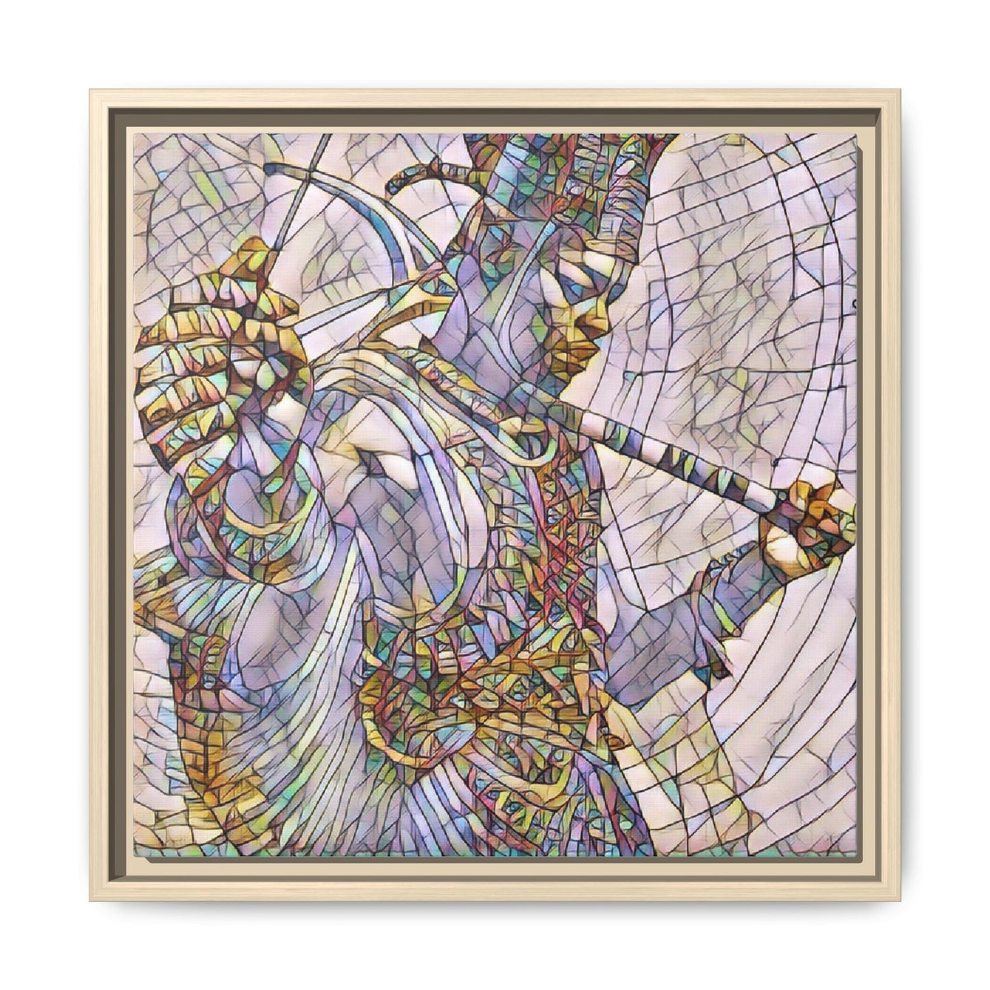 Egyptian God Mosaic Matte Canvas Framed Art