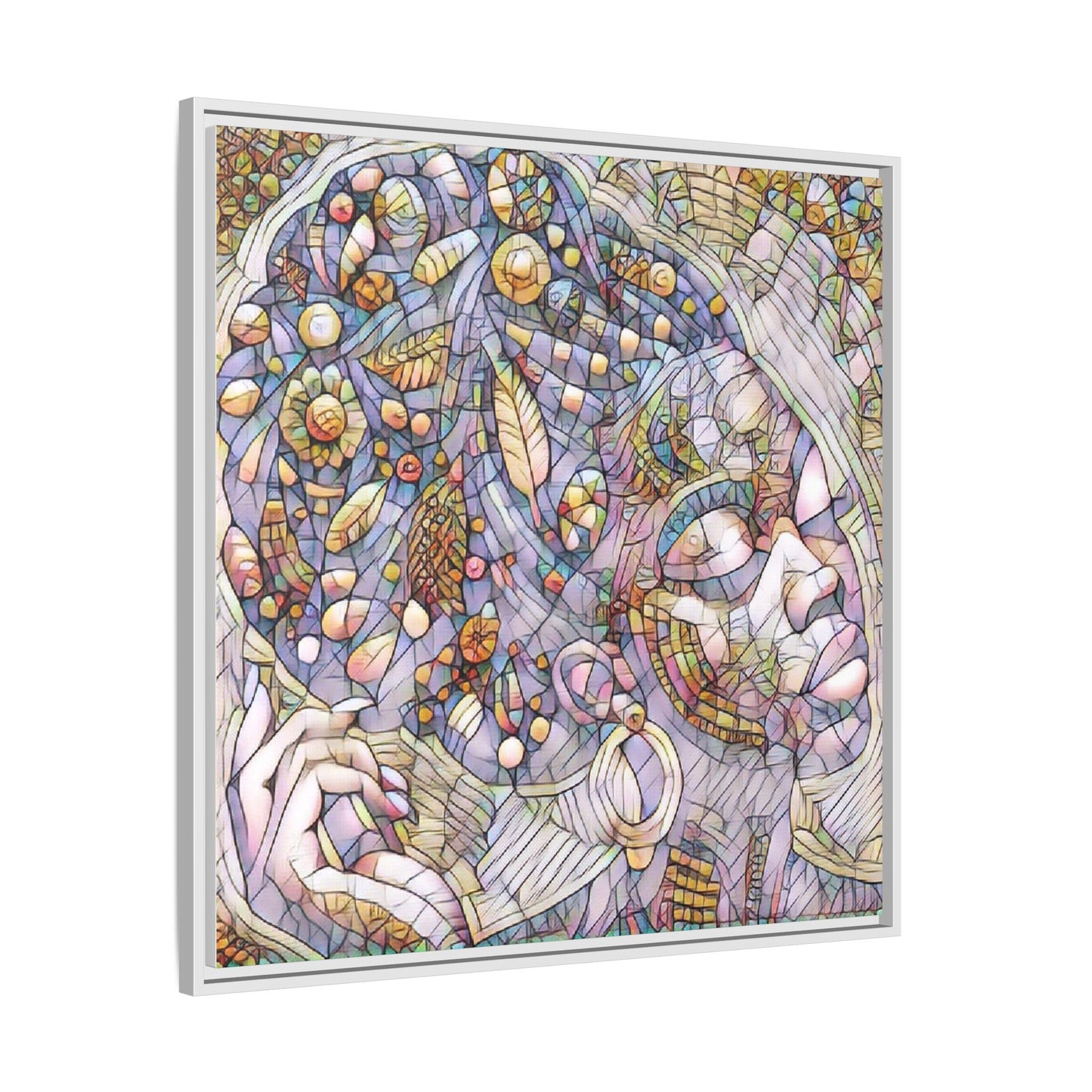 Bohemian Mosaic Woman Matte Canvas Framed Wall Art