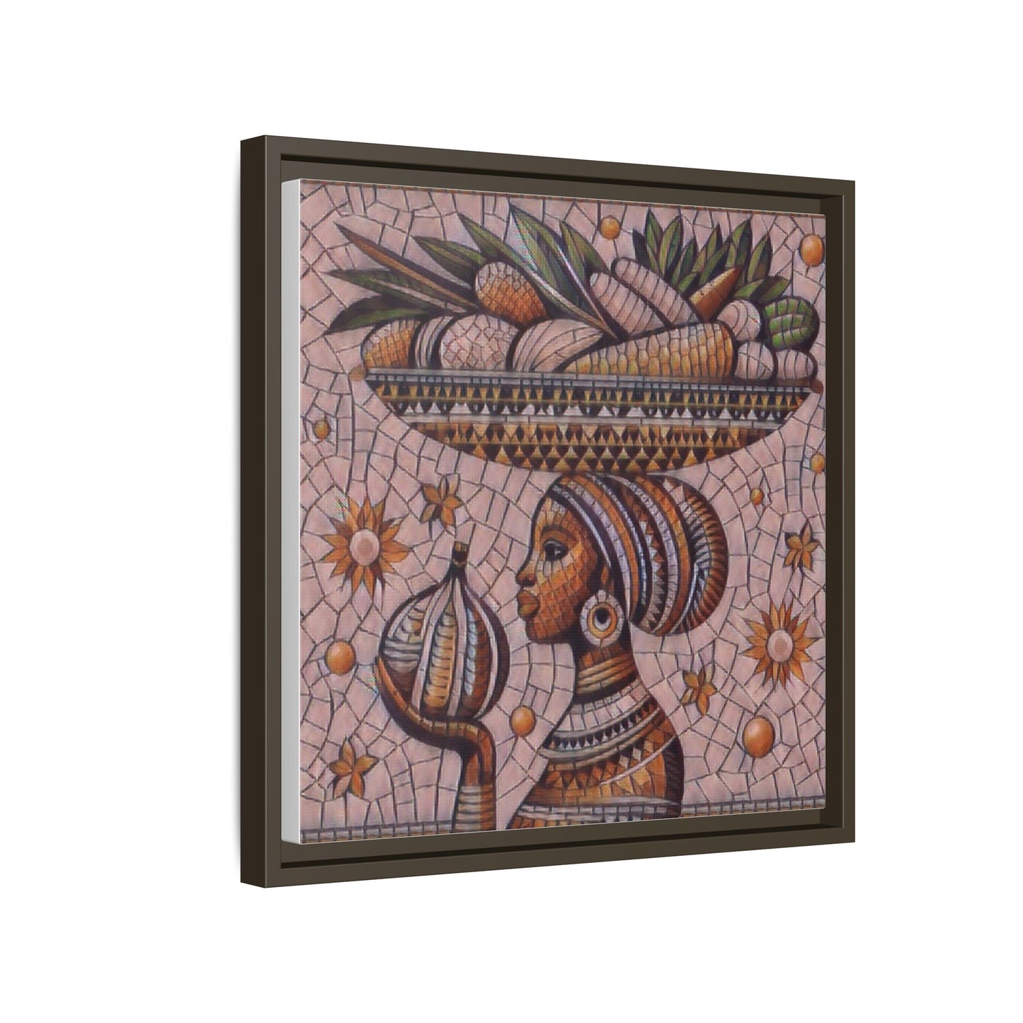 Egyptian Mosaic Goddess Matte Framed Canvas Wall Art