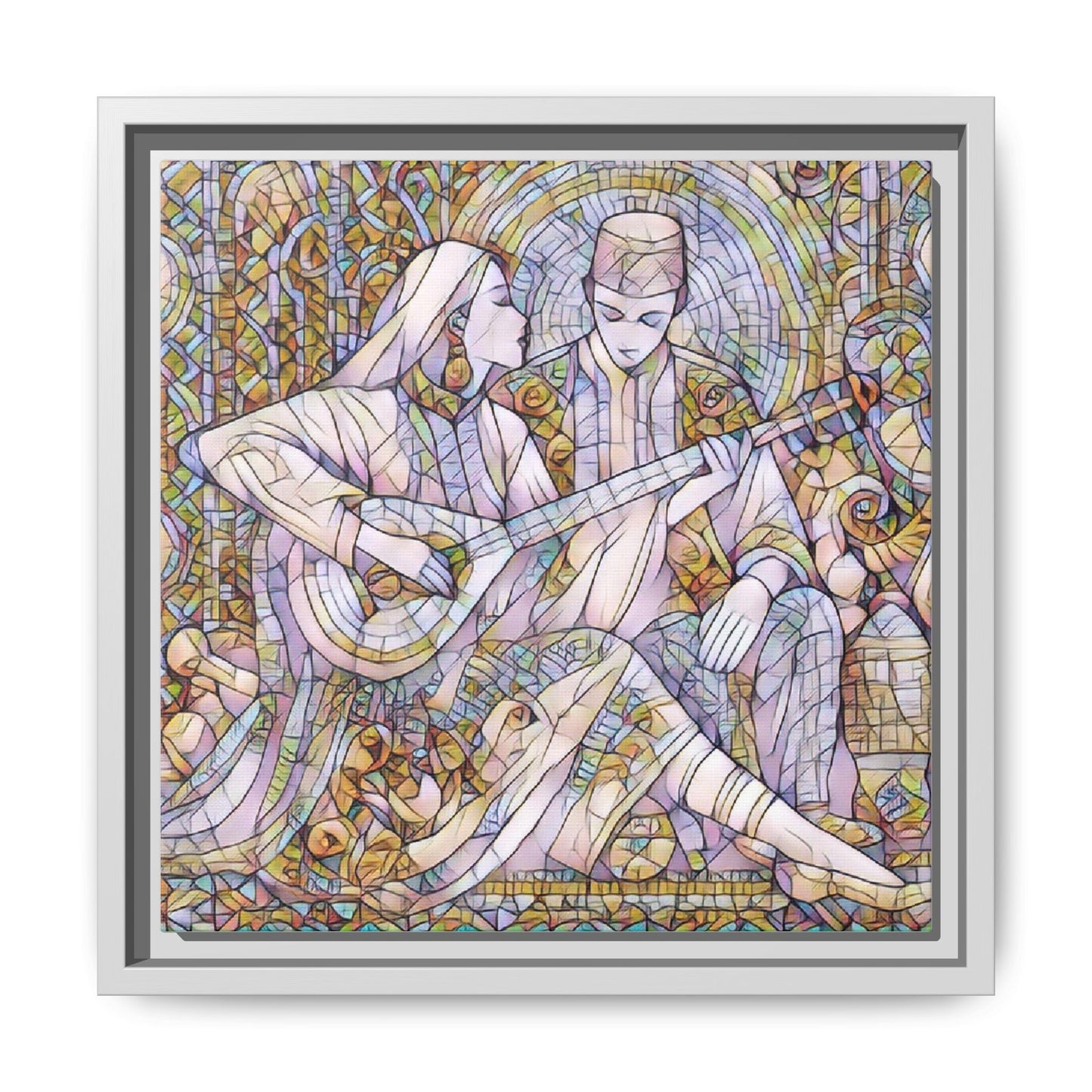 Love Song Serenade - Framed Canvas Wall Art | Guitar Player Romantic Print