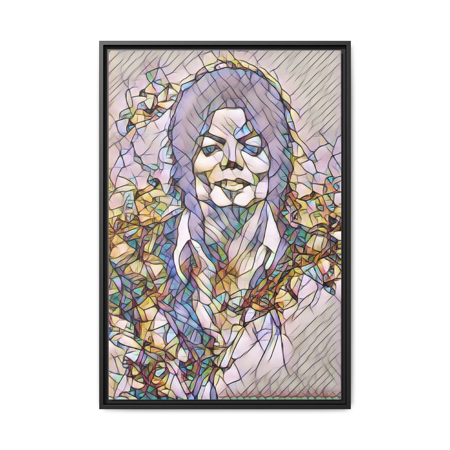 Abstract Stained-Glass Portrait Matte Canvas (Framed)