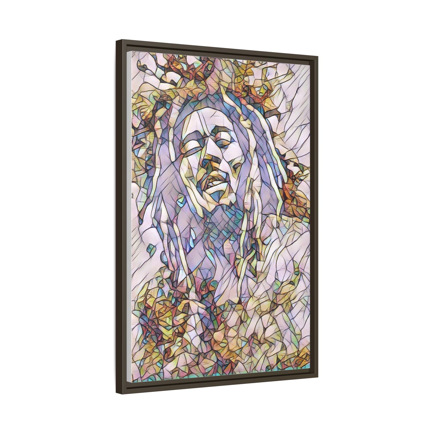 Abstract Multicolor Portrait Matte Canvas Framed Wall Art