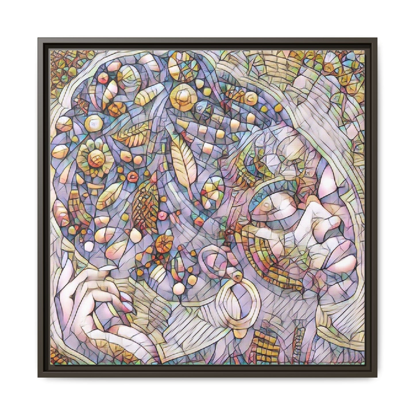 Bohemian Mosaic Woman Matte Canvas Framed Wall Art