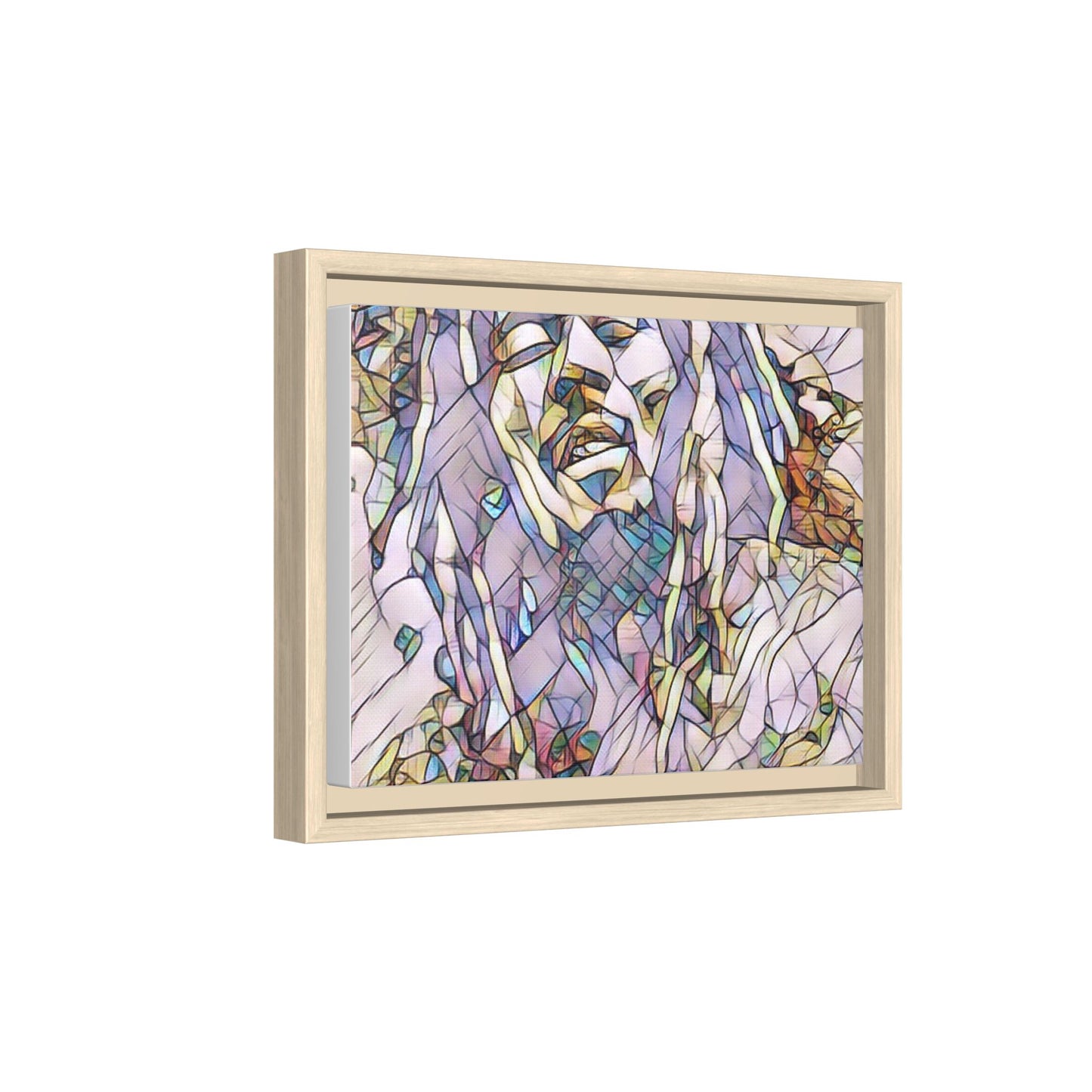 Abstract Multicolor Portrait Matte Canvas Framed Wall Art