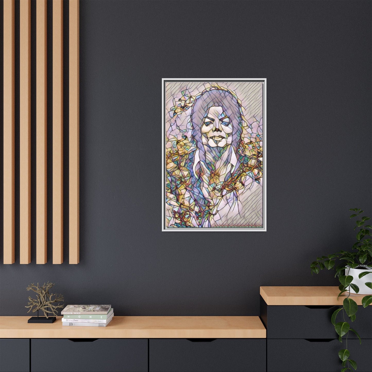 Abstract Stained-Glass Portrait Matte Canvas (Framed)