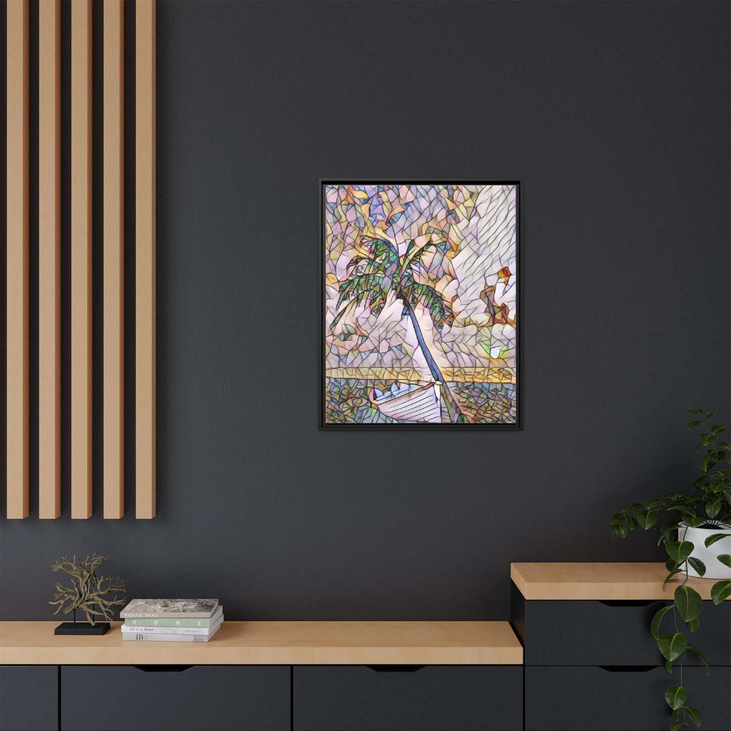 Tropical Palm Canvas Print — Framed Matte Wall Art