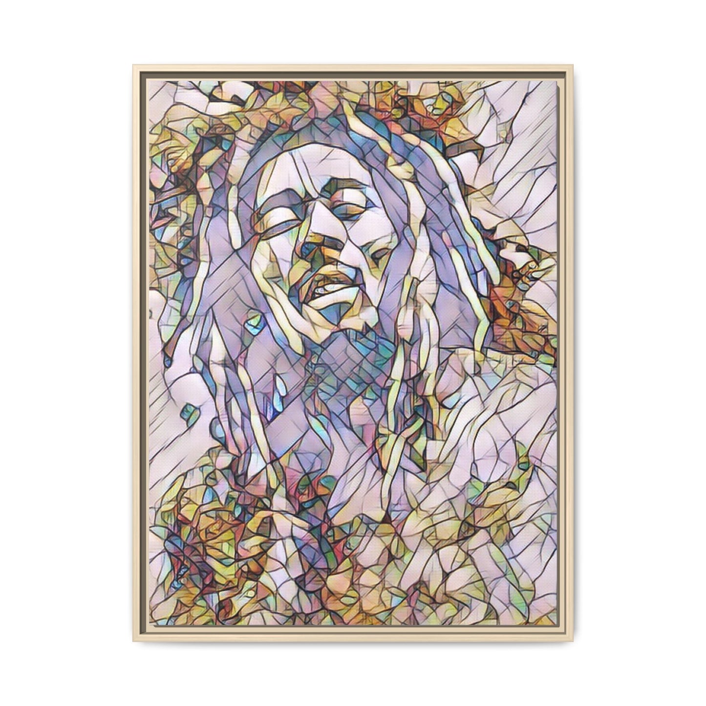 Abstract Multicolor Portrait Matte Canvas Framed Wall Art