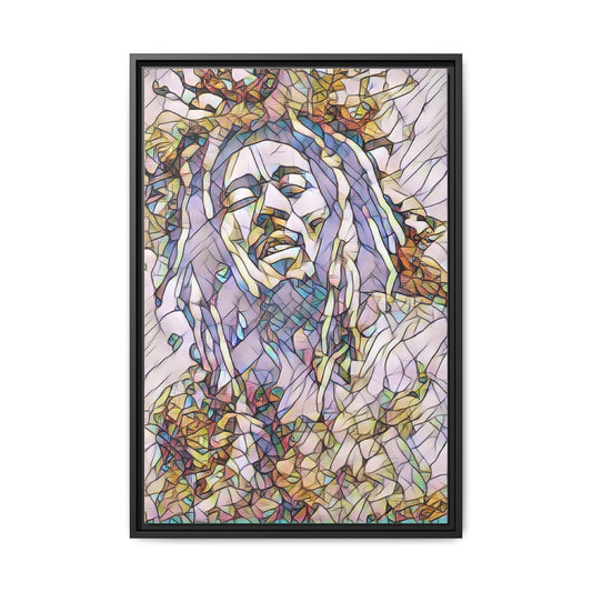 Abstract Multicolor Portrait Matte Canvas Framed Wall Art