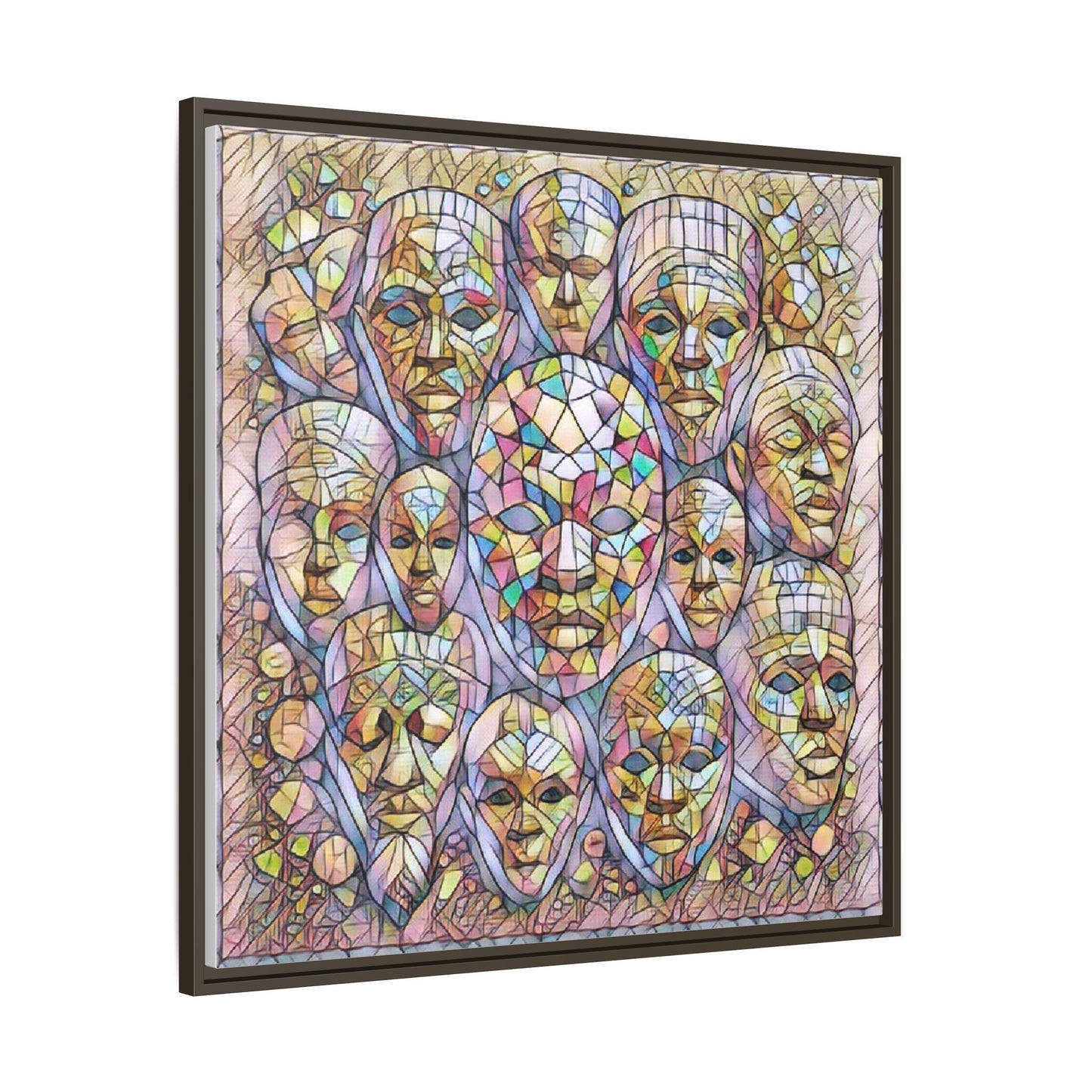 Framed Art Print — Mosaic Faces Matte Canvas