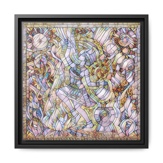 Abstract Stained Glass Dance Matte Framed Canvas