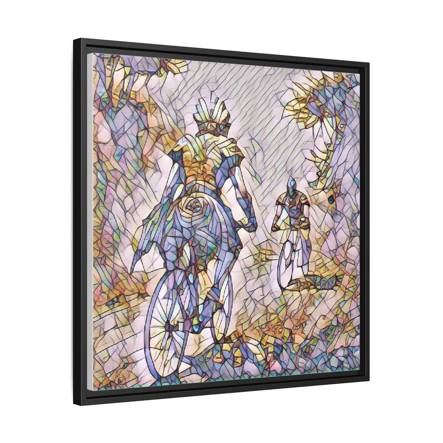 Cycling Art Print — Framed Matte Canvas Wall Art