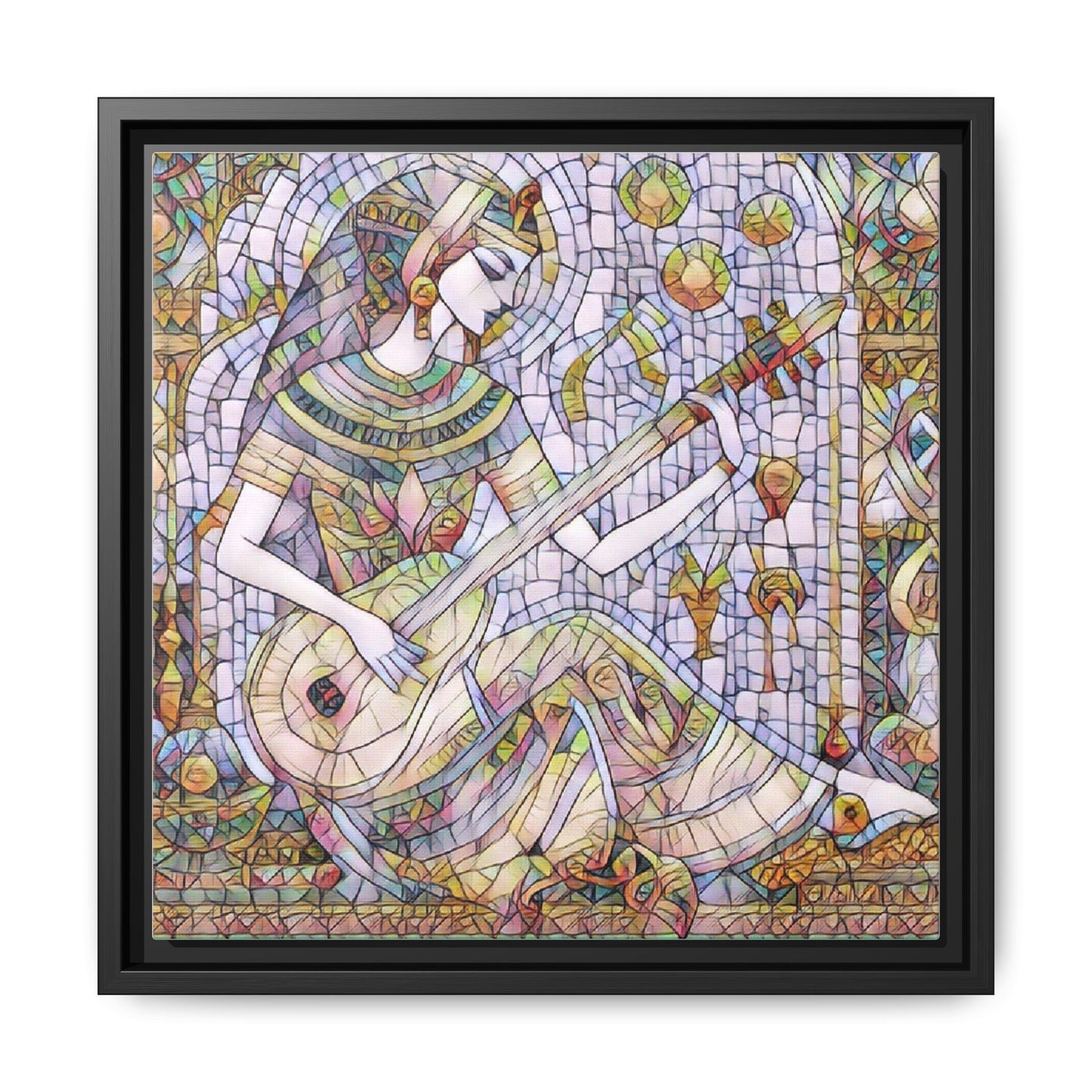 Egyptian Muse Mosaic Matte Canvas Framed Wall Art