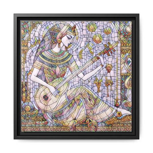 Egyptian Muse Mosaic Matte Canvas Framed Wall Art